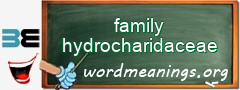 WordMeaning blackboard for family hydrocharidaceae